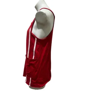 Vinyl Threads Tank Dress Womens XS Red Mini Racerback Star Side Stripe thumbnail 7