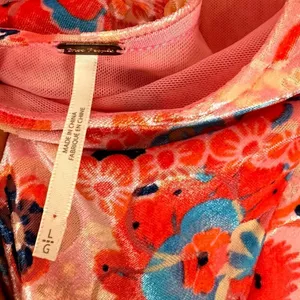 FREE PEOPLE Della Burnout Velvet Mini Dress in Fruit Punch Combo Size Large thumbnail 11