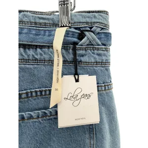 Lola Reese Jeans High Rise Wide Leg Crop Jeans‎ Light Wash Belted Womens Size 30 thumbnail 9