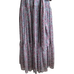 ASTR The Label Dress Sz S Chiffon Strap Maxi Dress Tiered Open Back Floral thumbnail 6
