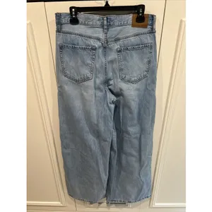 Aeropostale Women's High Rise Super Wide Leg Jeans Size 12 Light Wash Baggy Boho thumbnail 5
