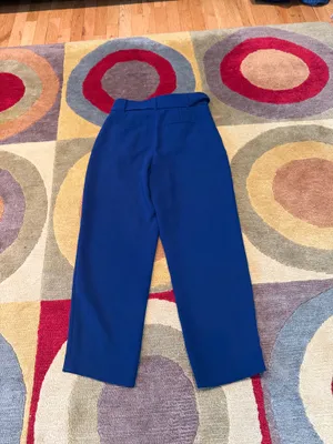 Aritzia Wilfred Feuille Pant Blue Belt Tie Trouser High Waisted Cropped Size 6 thumbnail 7