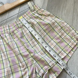 Sunday Best Shorts aritzia cotton plaid pull on womens Green Pink (small) lounge thumbnail 7