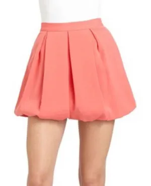 ALICE + OLIVIA Pleated Bubble Hem Coral Salmon Pink Mini Skirt Womens 8 thumbnail 1