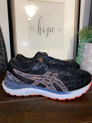 Asics Gel Cumulus 23 Athletic Running Sneakers Size 9.5 Black/Blazing Coral thumbnail 2