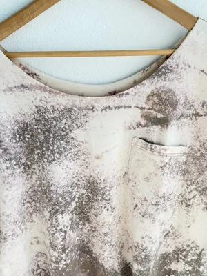 Bleached grunge off the shoulder pocket tee Tan Size XXL thumbnail 2