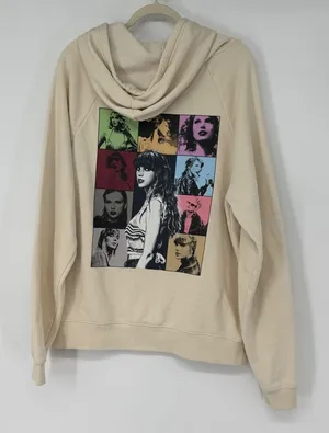 Taylor Swift The Eras Tour Beige Hoodie‎ Small Concert Merch Graphic Sweatshirt thumbnail 1