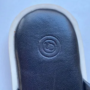 Urban Outfitters UO Black and White criss crossed‎ leather rubber sandals thumbnail 9