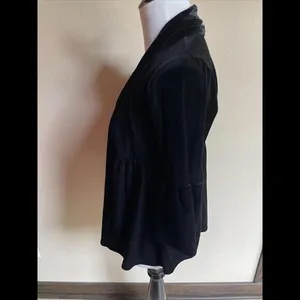 Michael Stars Black Luxe‎ Velvet Open Front Bell Sleeve Jacket Top One Size thumbnail 4