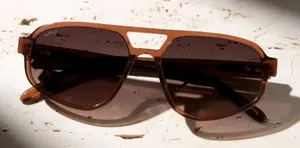 WMP Eyewear Brooklyn Oversized Aviator Sunglasses Brown thumbnail 1