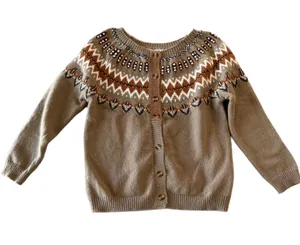 Women’s Cardigan Button Up Tan and Brown Sweater Size S #260880 thumbnail 1