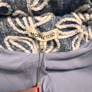 MAINSTRIP Puffer Floral Flocked Embroidered‎ Denim Vest Size Small thumbnail 6