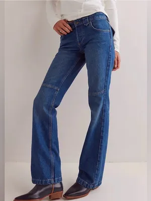 NWT Free People We The Free Flora Low-Rise Bootcut Jeans ~ Bourbon blue ~ 31 thumbnail 2