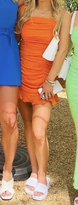 orange mini dress thumbnail 1