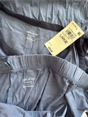 State of Day Intimates Blue Pajama Set Tank & Pants Size‎ Large thumbnail 7