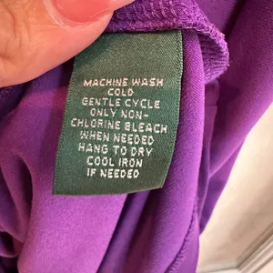 Lauren Ralph Lauren Knee Length Purple Draped Faux Wrap Midi Dress Size 2 XS thumbnail 6