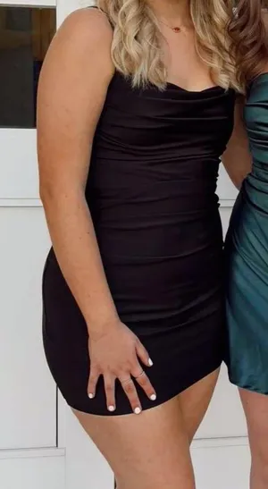 Windsor Black Ruched Mini Dress thumbnail 1