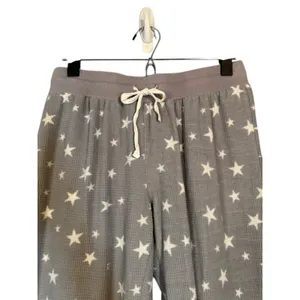 Free Press Purple Star Waffle Knit PJ Loungewear Sleep Pants Women Sz S thumbnail 3