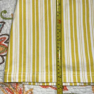LOFT size 12 women’s striped skirt yellow white zip button close with pockets thumbnail 2