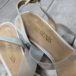 Dream Paris Heels White Slingback Open Toe Strappy Dress Sandals Shoes Size 7 thumbnail 5