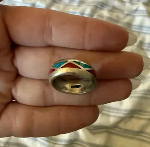 Turquoise Inlay Ring Blue thumbnail 1