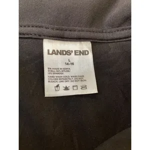 Lands End‎ Womens L 14-16 Black Quarter Zip Pullover Long Sleeve Athletic Top thumbnail 2