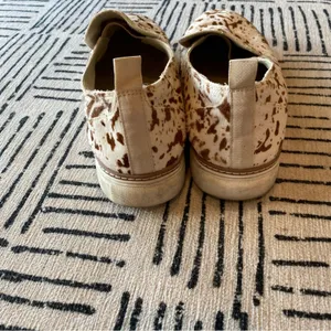 Crown Vintage Cow Print Haircalf Slip On Sneakers Tan Brown 10 thumbnail 7