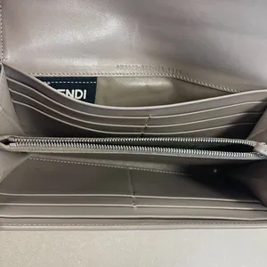 FENDI Peekaboo Leather Continental Wallet w/Turnlock - Greige - Preowned thumbnail 11
