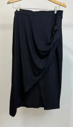 Halara Ruched Split Hem Midi Skirt Black NWT SzXL thumbnail 1