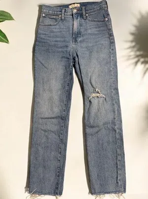Madewell The Perfect Vintage Jean Medium Wash Distressed High Rise Size 24 thumbnail 1