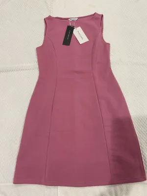Petite Sophisticate Sleeveless Mini Dress in Rose Pink thumbnail 1