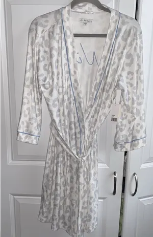 PJ Salvage Leopard Print Honeymoon Knit Bridal Wifey Embroidered Robe Small NWT thumbnail 6