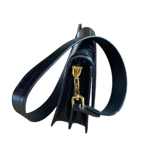 JW PEI Mini Shoulder Croc Embossed Faux Leather Bag Magnetic Lock Black ~ 8"x6" thumbnail 4