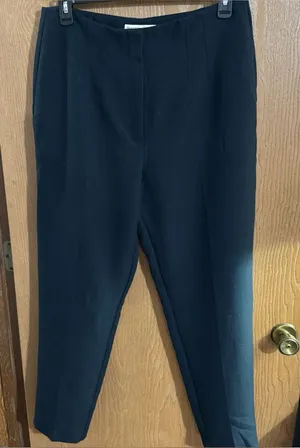 Abercrombie & Fitch Dress Pants Womens Navy Blue High Rise Taper Leg 32 Long thumbnail 1