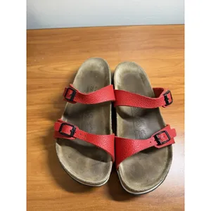 Birkenstock Birki's Red Sandals 2 Strap Sz EU 39/ US 8 Comfort Slip On thumbnail 2