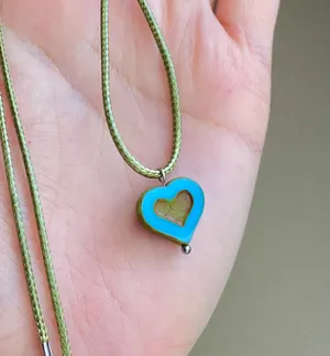 Handmade unique quality Czech glass heart bead fairy boho vintage retro style necklace🌿✨ thumbnail 2