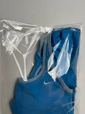 Nike Dri-Fit Women's Blue Built-In Sports Bra Athletic Tank Top thumbnail 8