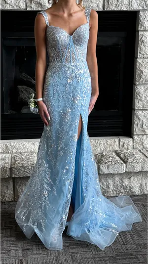 Sherri Hill Prom Dress Blue thumbnail 1