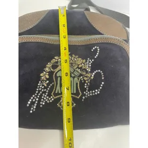Vintage Juicy Couture Navy Velour Crossbody Bag “love your couture” thumbnail 13