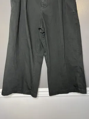 Maeve Anthropologie Pants Womens 12P Gray Wide Leg Crop Chino Pleated Twill thumbnail 3