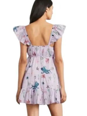Hill House Cotton Lucia Dress in Sea Creatures Lilac Purple Size S thumbnail 4