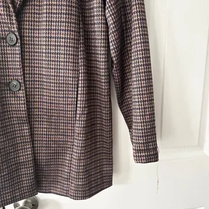 Avec Les Filles Anthropologie Brown Blue Houndstooth Longline Blazer Small 80103 thumbnail 6