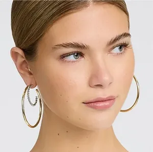 NWT Express Two Tone Textured Double Earrings thumbnail 1