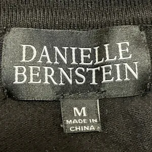 Danielle Bernstein Women Black Long Puff Sleeve V Neck Button Up Crop Top Size M thumbnail 4