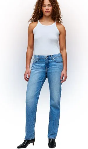 NWT 💙 Madewell 90s Low-Rise Straight Full Length Denim Jeans, Size 33, #N0652 thumbnail 4