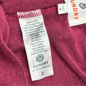 Sundry Jogger Womens Size 2 Medium 8‎ - 10 Burgundy Wine Pull-on Pant Pockets thumbnail 3