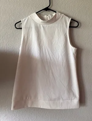 Ann Taylor Mock Neck Sleeveless Shell Top Women's Polyester Spandex Back Zip thumbnail 1