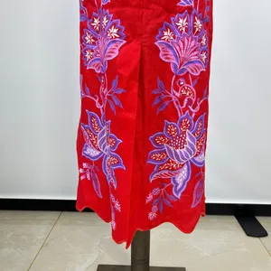 NWOT Farm Rio Red Porcelain Garden Scalloped Linen Midi Skirt Size S thumbnail 8