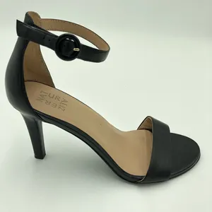 Naturalizer Black Leather Upper Kinsley Heeled Sandals Size 10 thumbnail 4