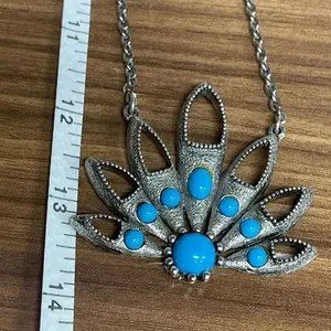 Vintage southwestern style statement necklace. 13.5” approximately thumbnail 2